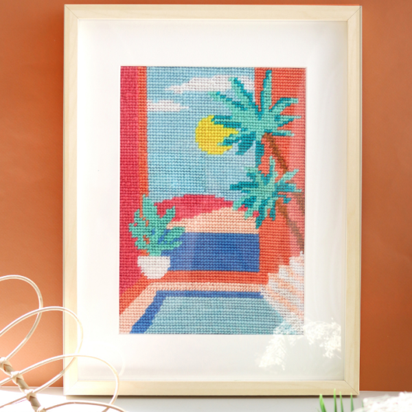 Kit Canevas Au Demi Point De Croix "T. Kinkade Paysage" 40x30 Cod 255